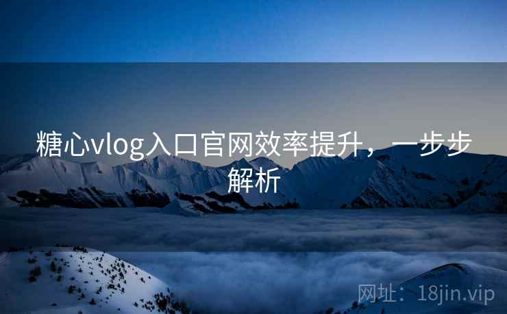 糖心vlog入口官网效率提升，一步步解析