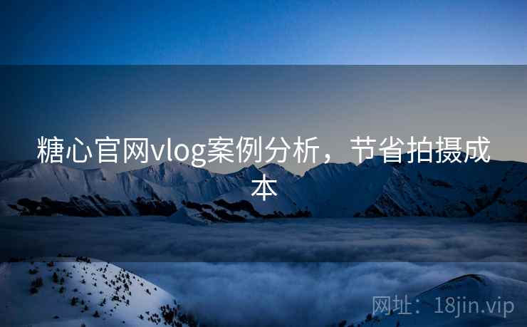 糖心官网vlog案例分析，节省拍摄成本